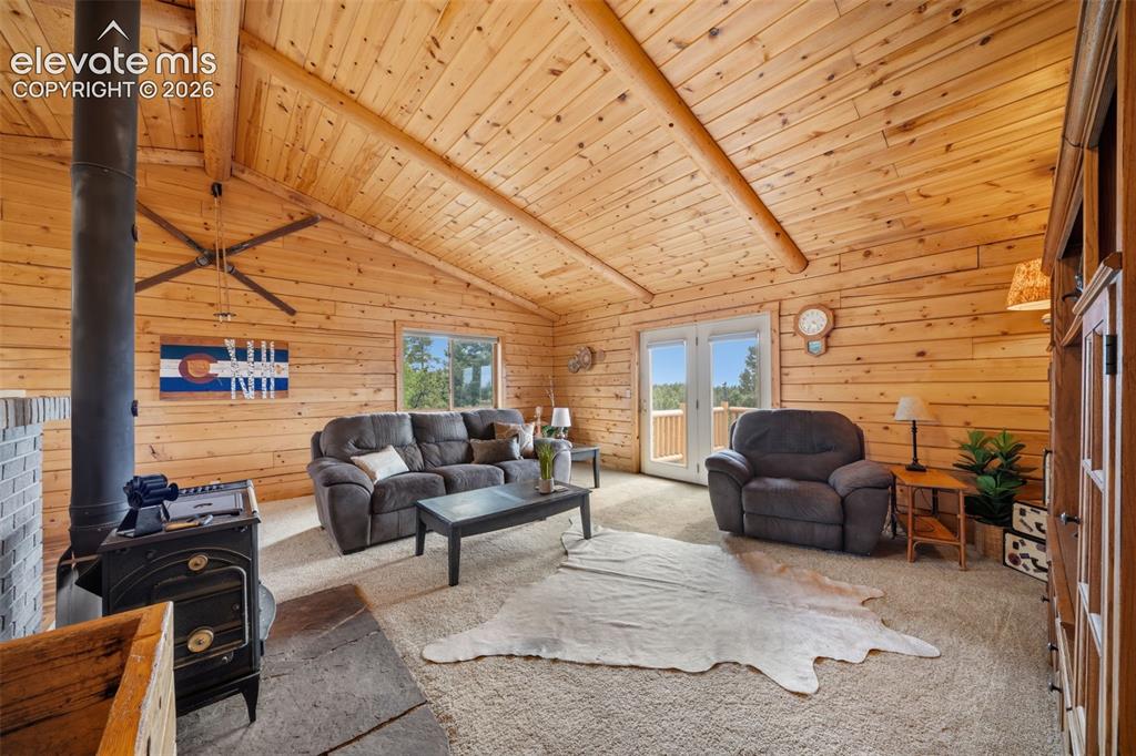 4269 Cedar Mountain Road Divide, CO 80814 - Photo 5 of 39 Main level living room with walk out to deck