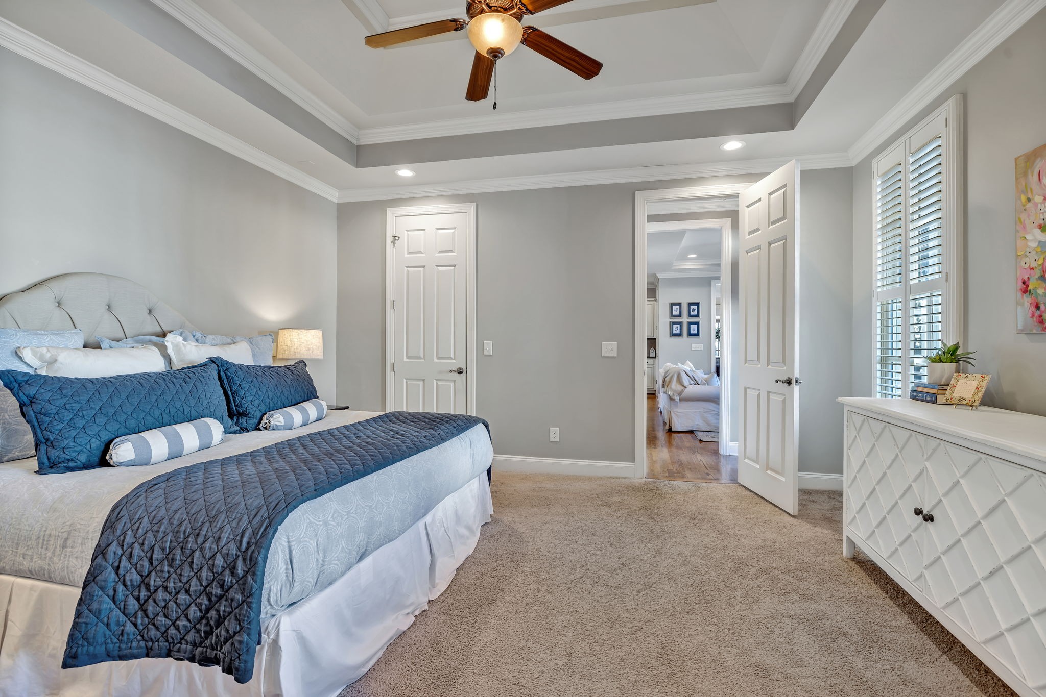 1302 Jewell Avenue Franklin, TN 37064 - Photo 41 of 68 a spacious bedroom with a bed and a chandelier