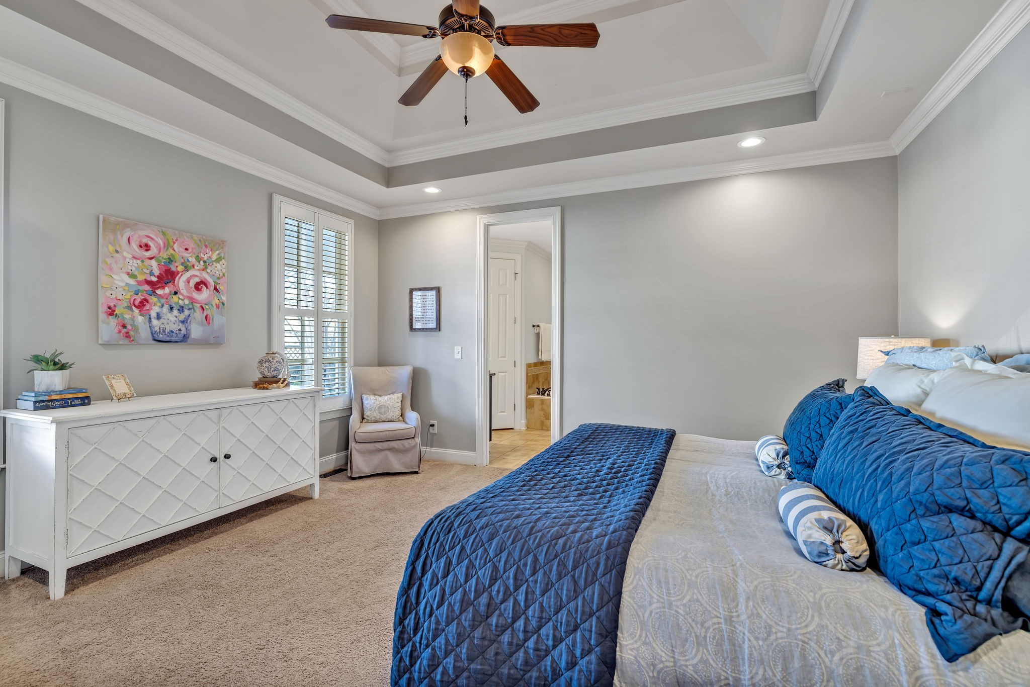 1302 Jewell Avenue Franklin, TN 37064 - Photo 43 of 68 a spacious bedroom with a bed and a chandelier