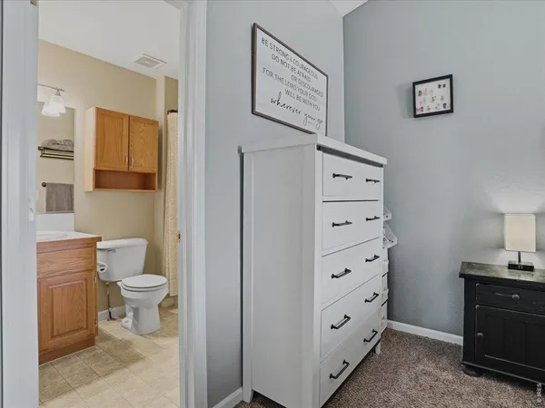 a view of bathroom with toilet