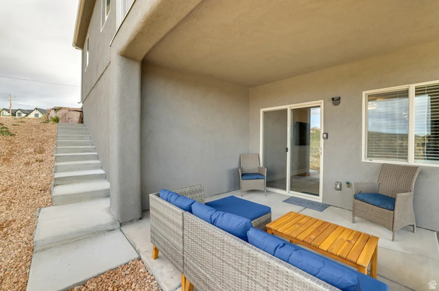 217 West Terrace Circle Toquerville, UT 84774 - Photo 23 of 25 View of patio with an outdoor living space and stairs