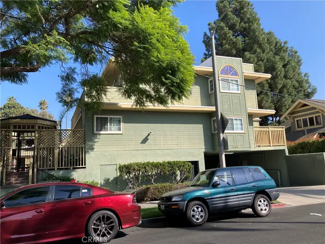 a car parked in front of a house
