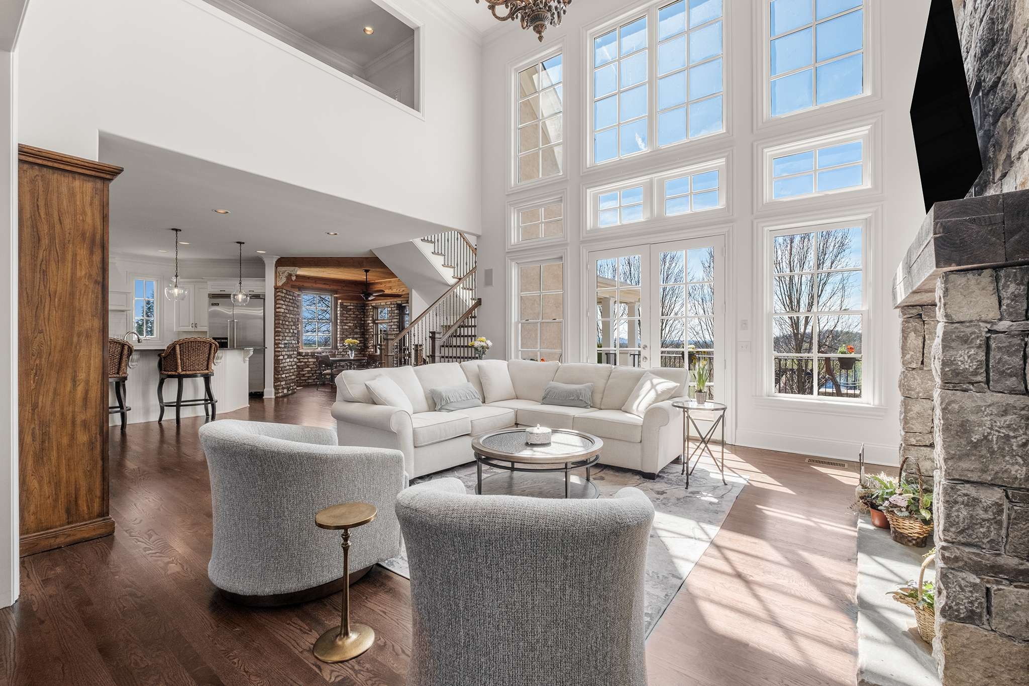 673 Legends Crest Drive Franklin, TN 37069 - Photo 18 of 81 a living room with fireplace furniture and a large window
