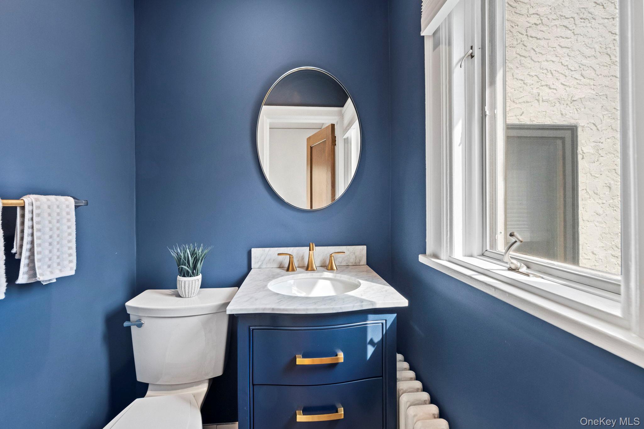 44 Fenimore Road New Rochelle, NY 10804 - Photo 32 of 46 a bathroom with a toilet a sink and a mirror