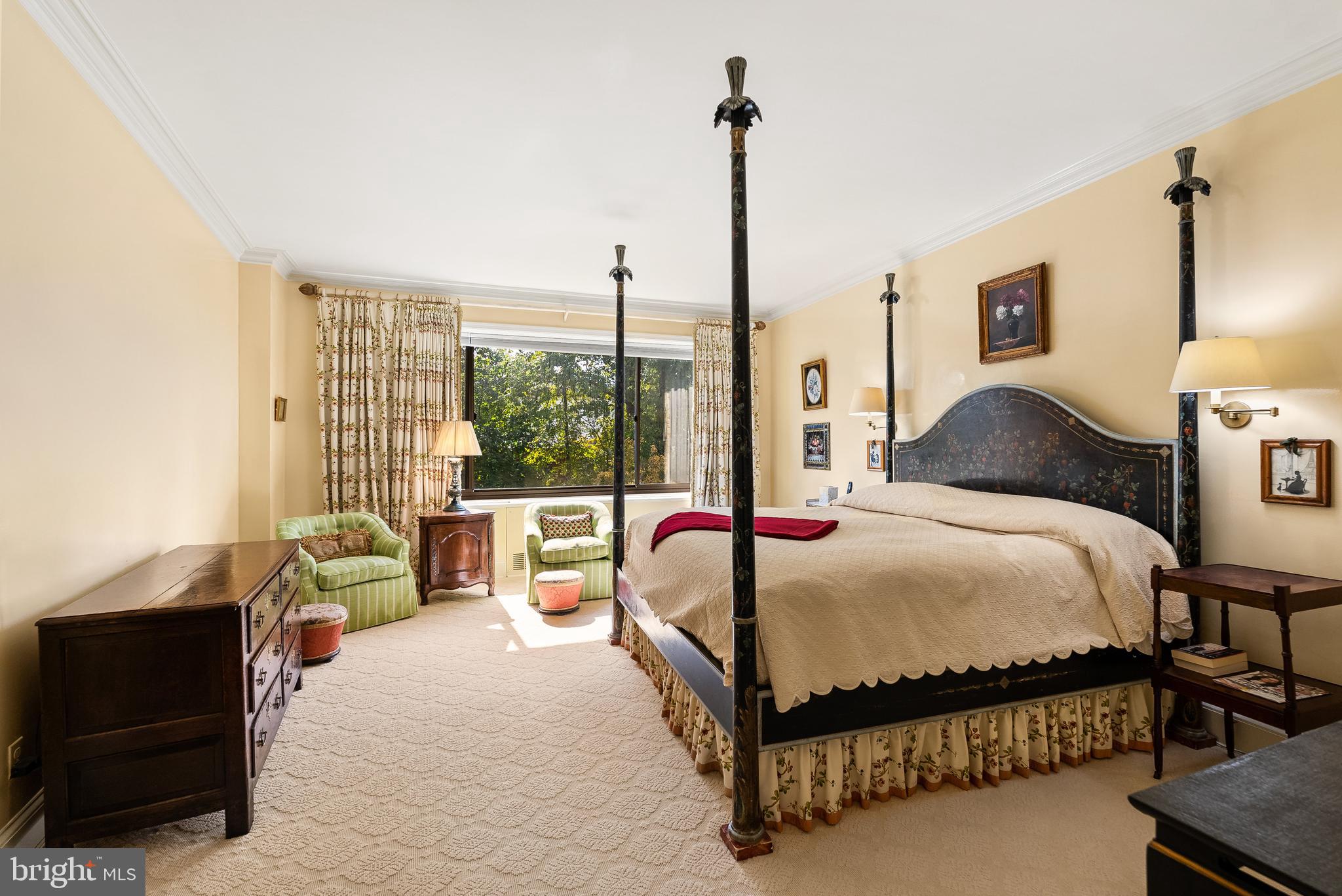 2700 Calvert Street Northwest, Unit 418 Washington, DC 20008 - Photo 15 of 28 a bedroom with a bed window and couch