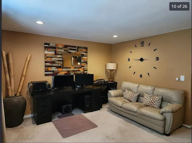 a living room with furniture