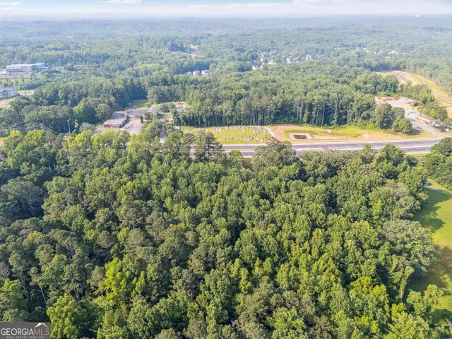 an aerial view of mountain with trees