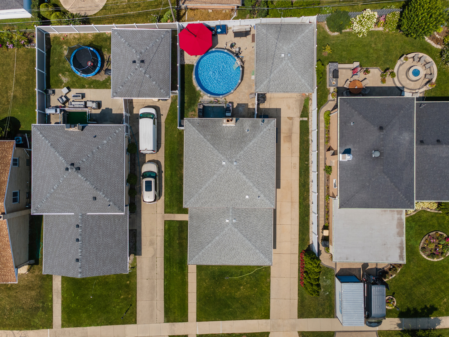 8426 West Betty Terrace Niles, IL 60714 - Photo 38 of 40 aerial view of a house with a backyard and a fireplace