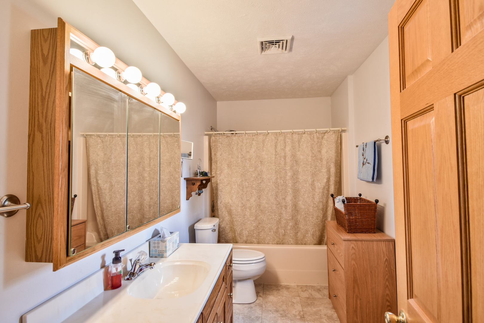 103 South 4th Street Chatsworth, IL 60921 - Photo 37 of 70 a bathroom with a sink a toilet and shower curtain