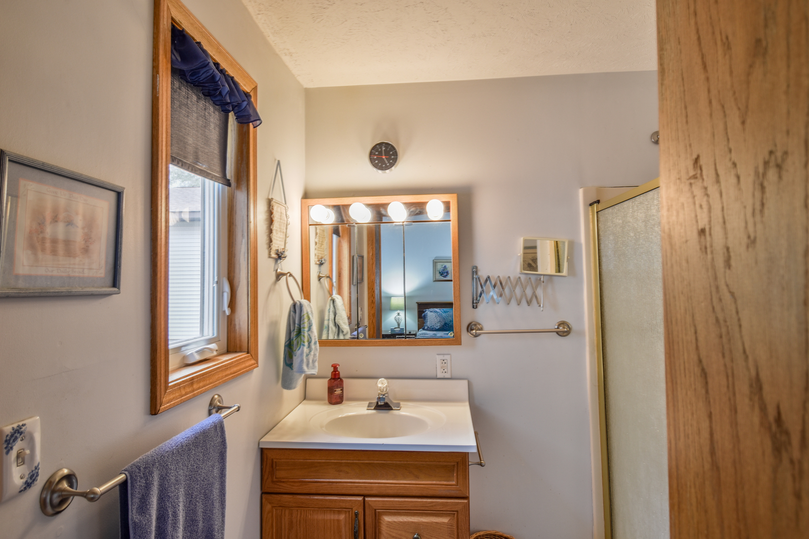 103 South 4th Street Chatsworth, IL 60921 - Photo 42 of 70 a bathroom with a sink a mirror and a shower