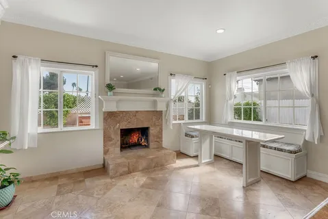 a kitchen with counter top space sink and stove