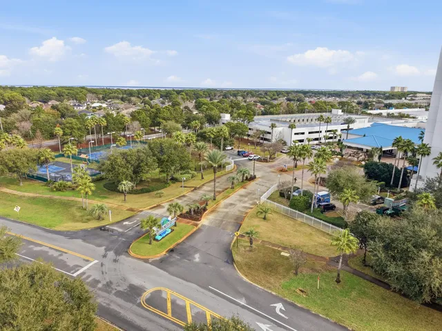 a view of a building with a city view