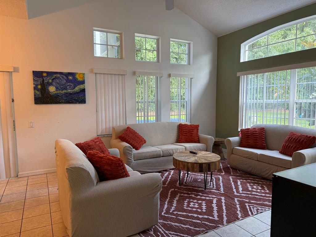 1013 Park Ridge Circle Kissimmee, FL 34746 - Photo 5 of 74 a living room with furniture and a floor to ceiling window