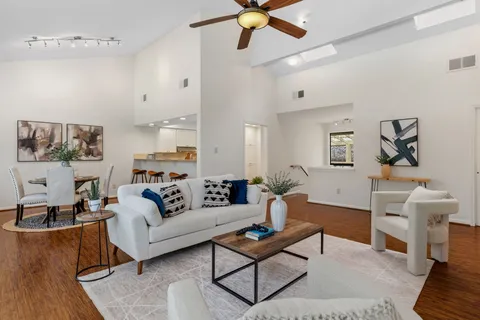 a living room with furniture