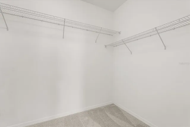 a view of a room with racks on the wall