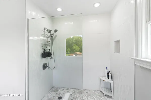 a bathroom with a shower