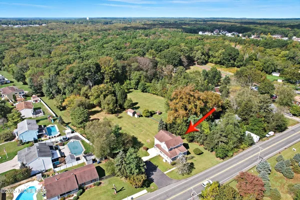 an aerial view of multiple house