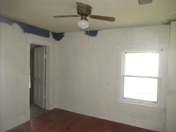an empty room with a window