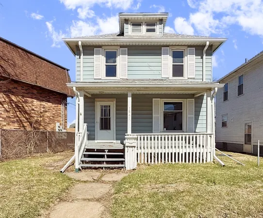 a view of a house with a porch