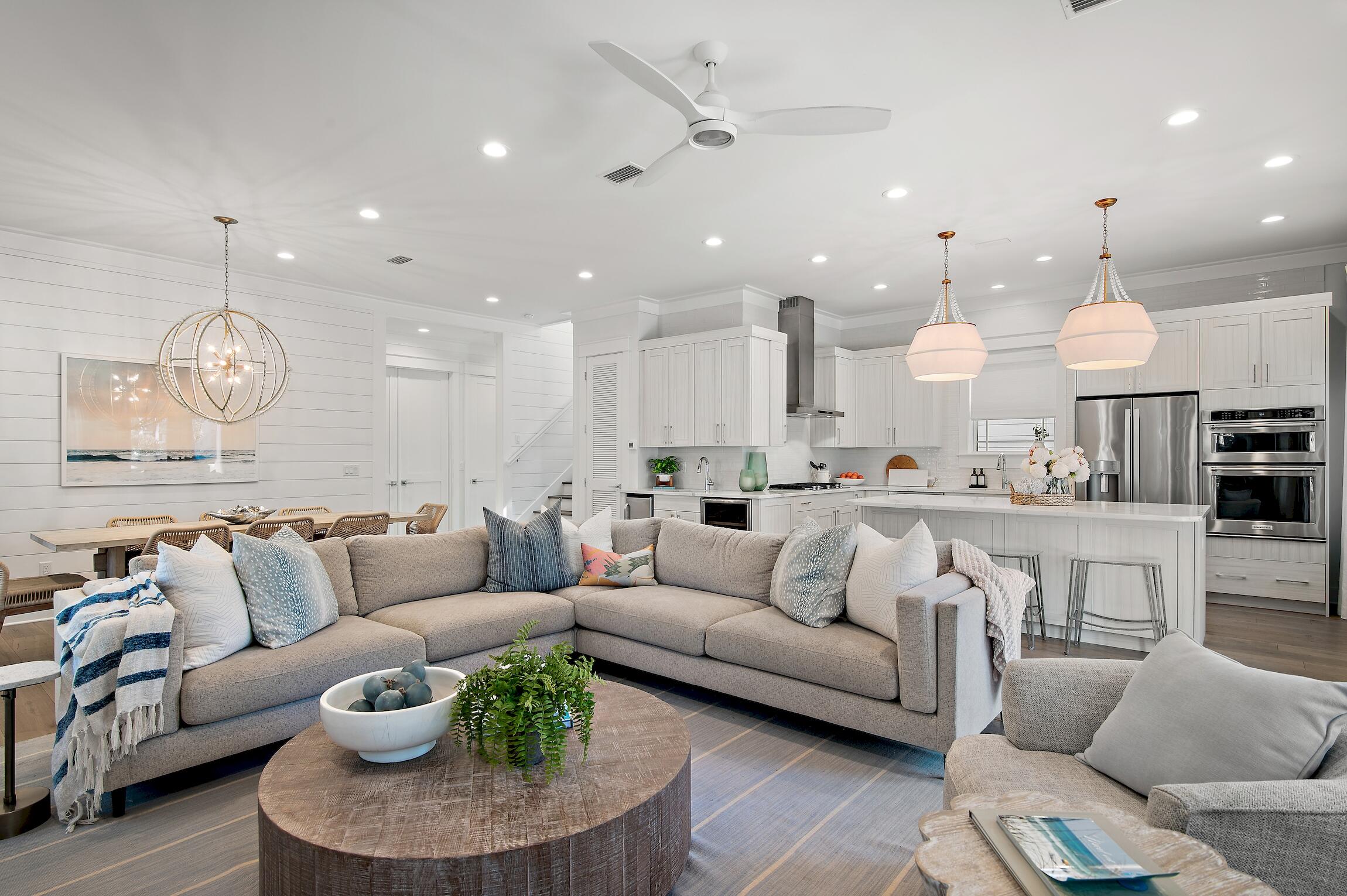 59 Lifeguard Loop Inlet Beach Inlet Beach, FL 32461 - Photo 6 of 47 a living room with furniture kitchen and a chandelier
