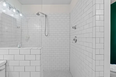 a bathroom with a shower