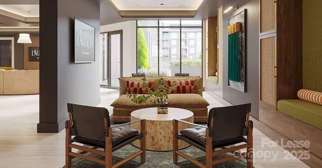 a living room with furniture flowerpot and window