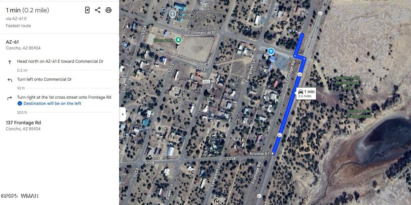 137 Frontage Road Concho, AZ 85924 - Photo 7 of 7 Map