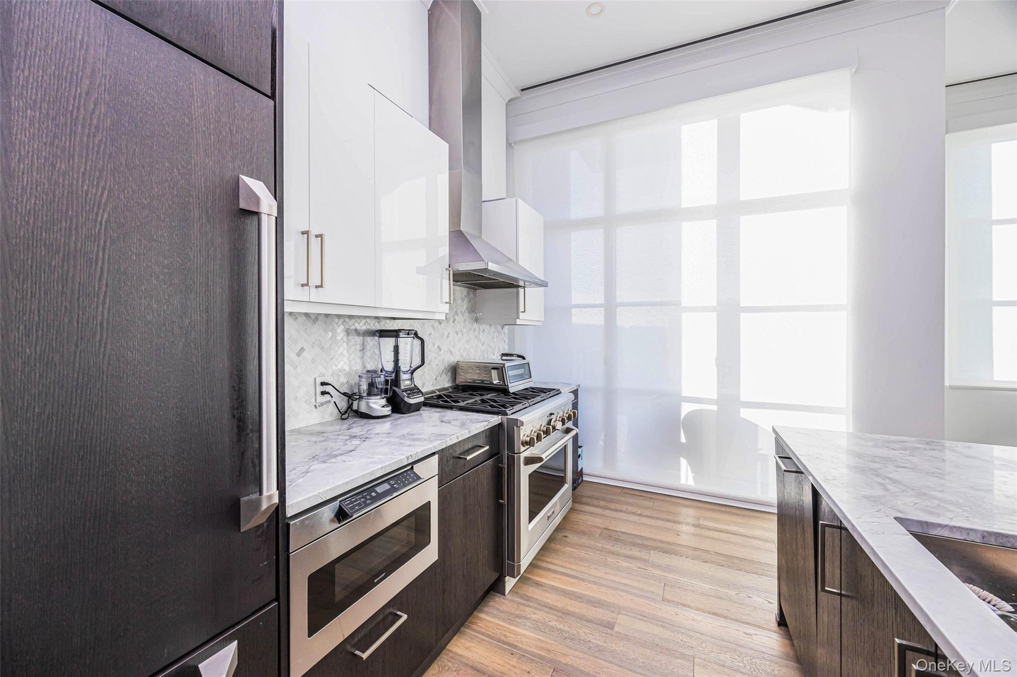 100 Garvies Point Road, Unit 1024 Glen Cove, NY 11542 - Photo 21 of 41 a kitchen with a stove and a window