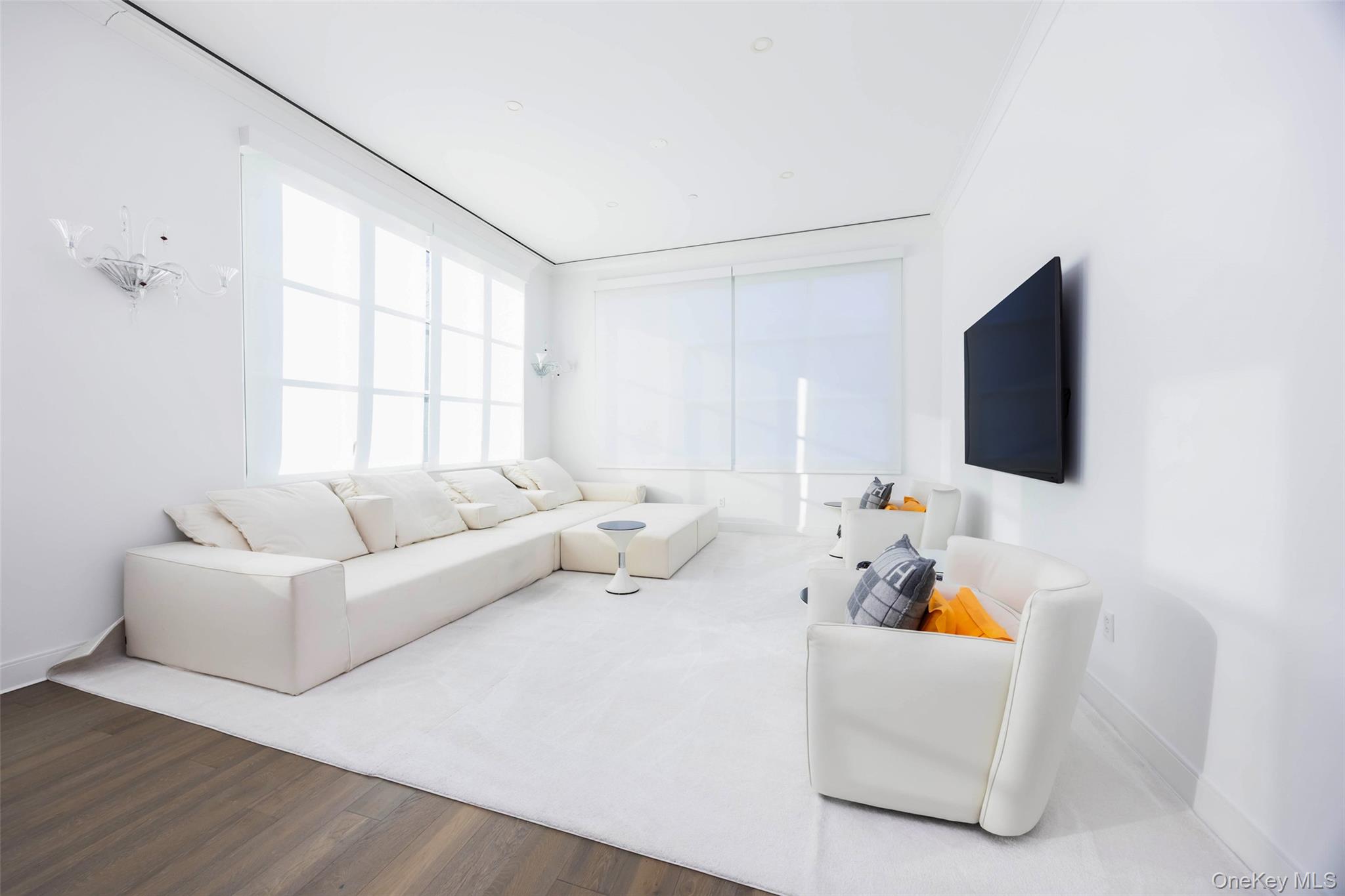 100 Garvies Point Road, Unit 1024 Glen Cove, NY 11542 - Photo 22 of 41 a living room with furniture and a flat screen tv