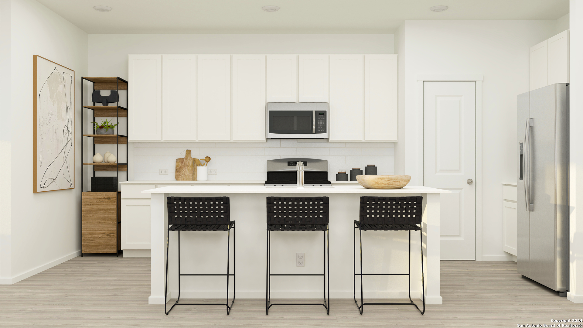 7135 Sapphire Ridge San Antonio, TX 78263 - Photo 15 of 33 a kitchen with stainless steel appliances a stove a microwave and cabinets