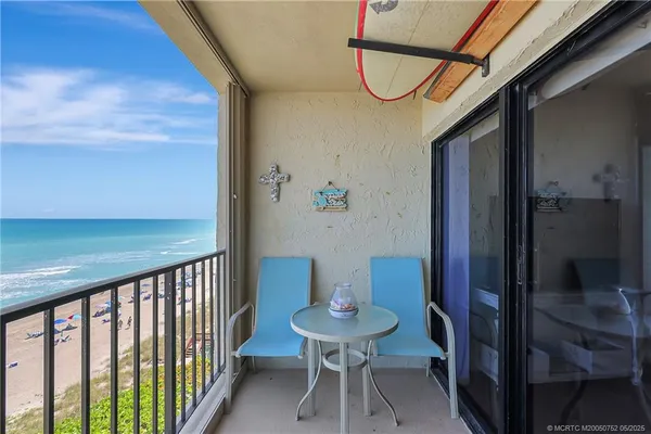 a view of a balcony