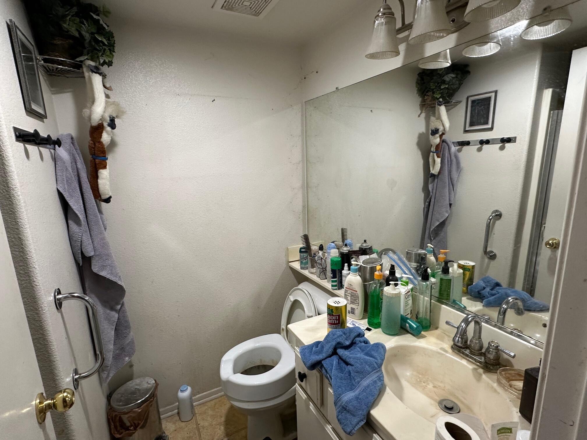 735 Blake Road Riverside, CA 92501 - Photo 9 of 24 a bathroom with a sink mirror vanity and toilet