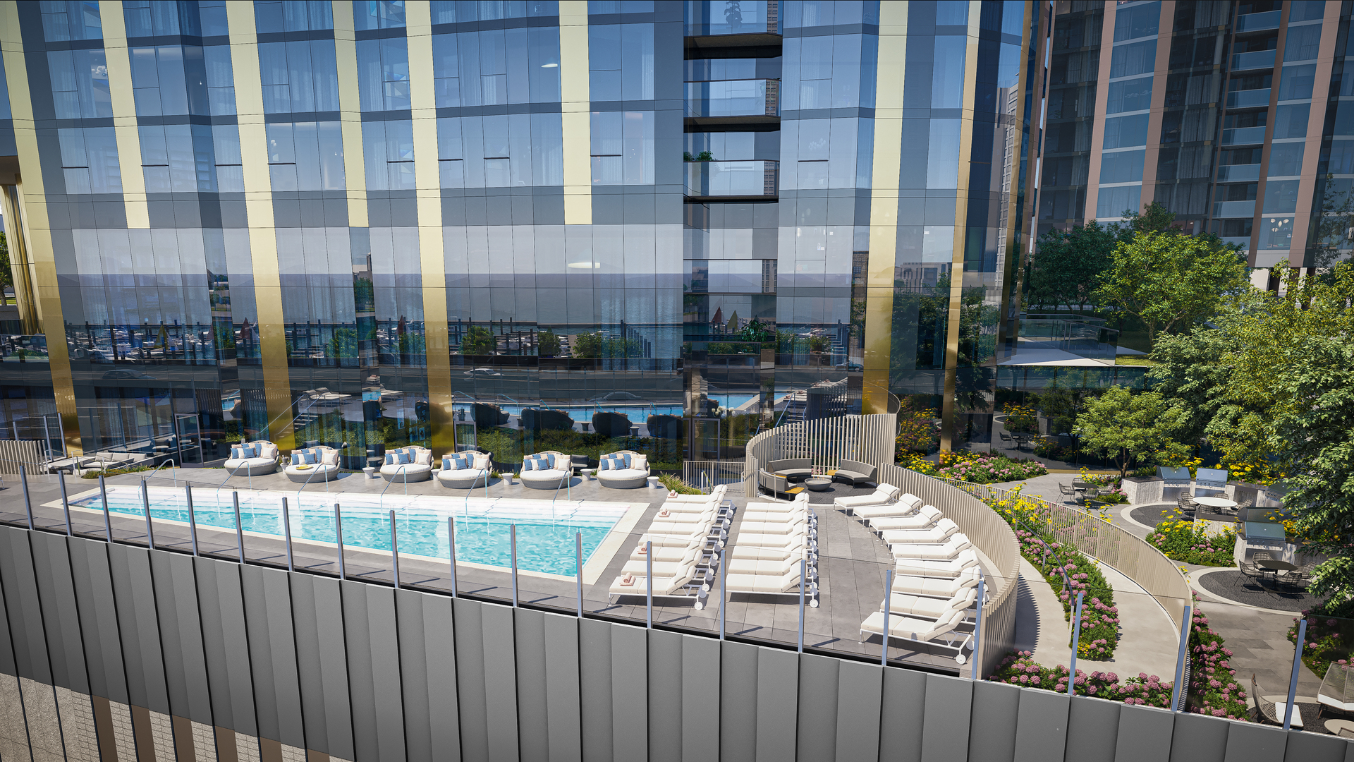 211 North Harbor Drive, Unit 1308 Chicago, IL 60601 - Photo 11 of 33 a view of balcony and patio with outdoor seating