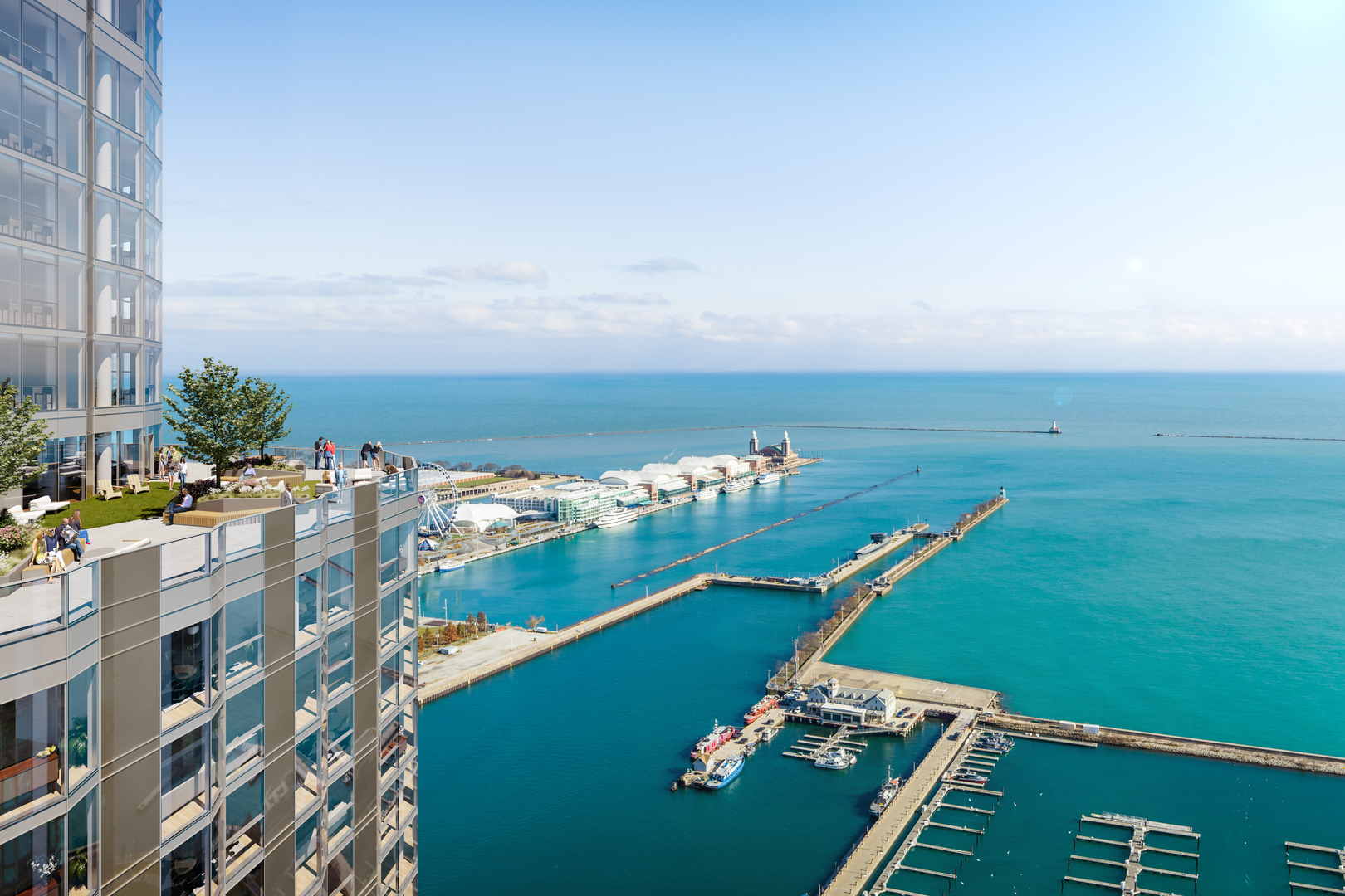 211 North Harbor Drive, Unit 1308 Chicago, IL 60601 - Photo 32 of 33 a view of a city with ocean