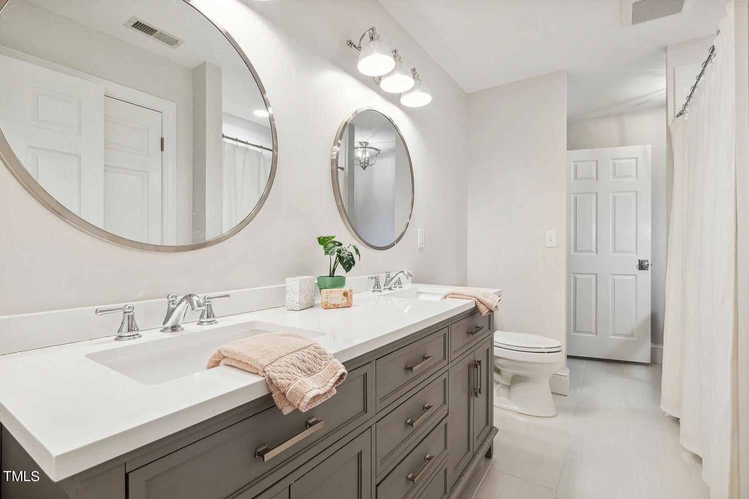 5012 Boulder Creek Lane Raleigh, NC 27613 - Photo 70 of 100 a bathroom with a sink vanity and a mirror