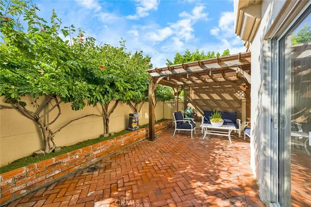 a view of a outdoor space with a patio