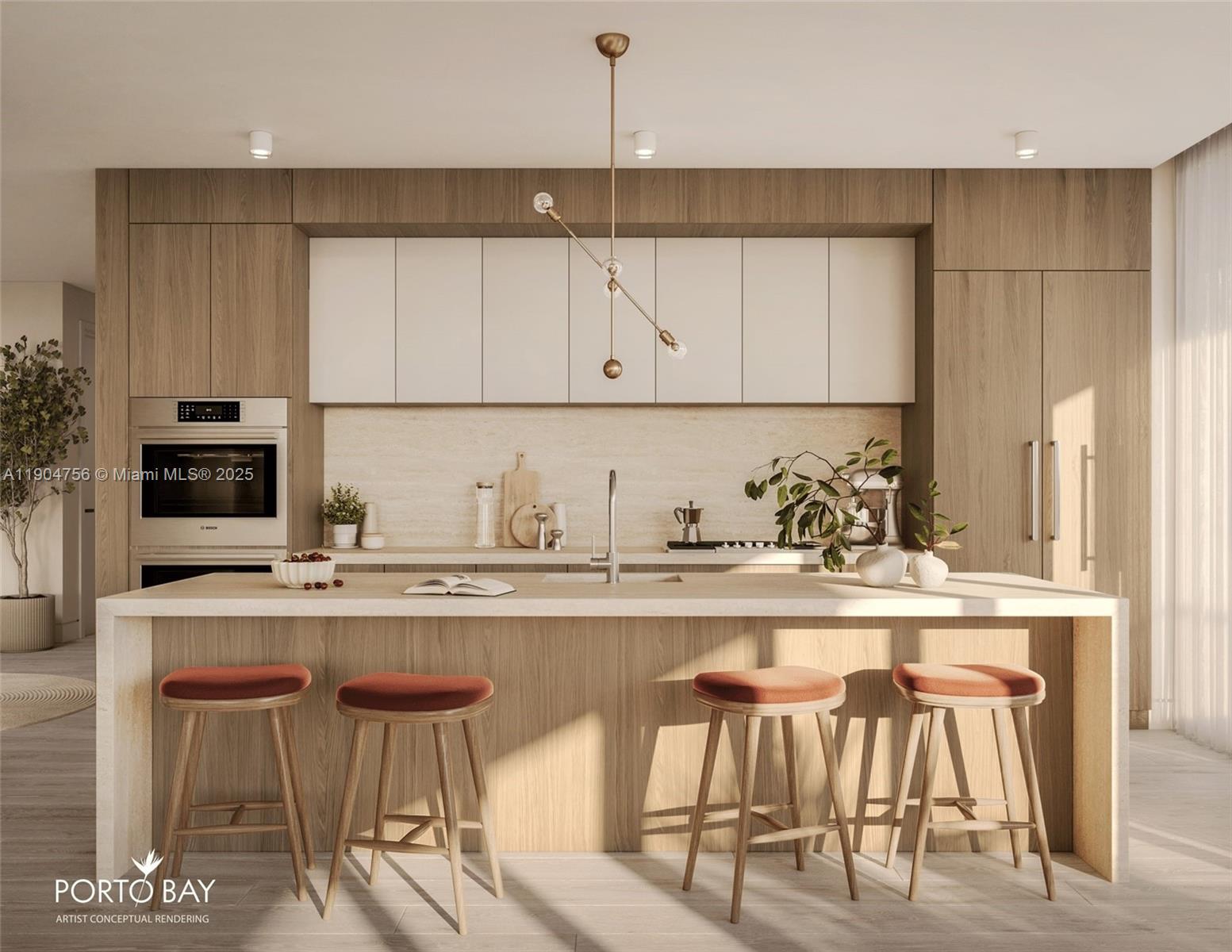 1130 100th Street, Unit PHA Bay Harbor Islands, FL 33154 - Photo 5 of 13 a kitchen with stainless steel appliances granite countertop a table chairs sink and cabinets