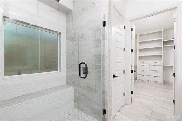 a bathroom with a shower
