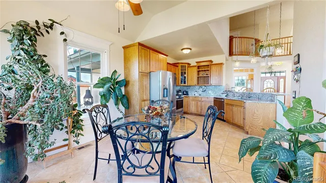 a outdoor space with patio furniture and potted plants
