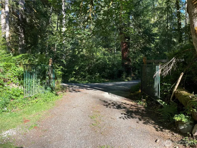 a view of backyard with green space
