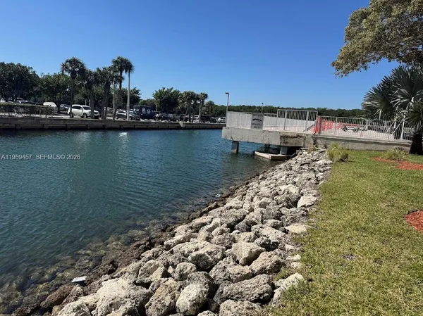 a view of a lake with houses