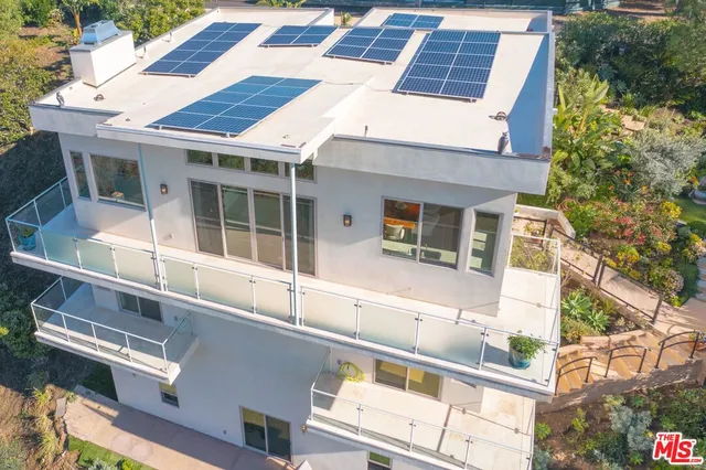 a view of a building from a balcony