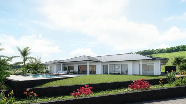 a living room with furniture