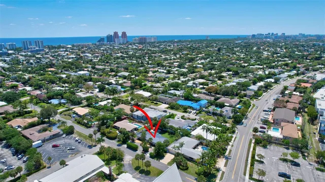 an aerial view of multiple house