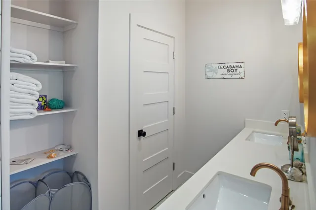 a bathroom with a sink and a tub