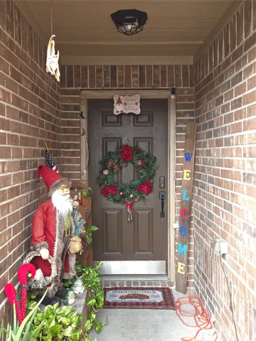 a front view of house with an outdoor space