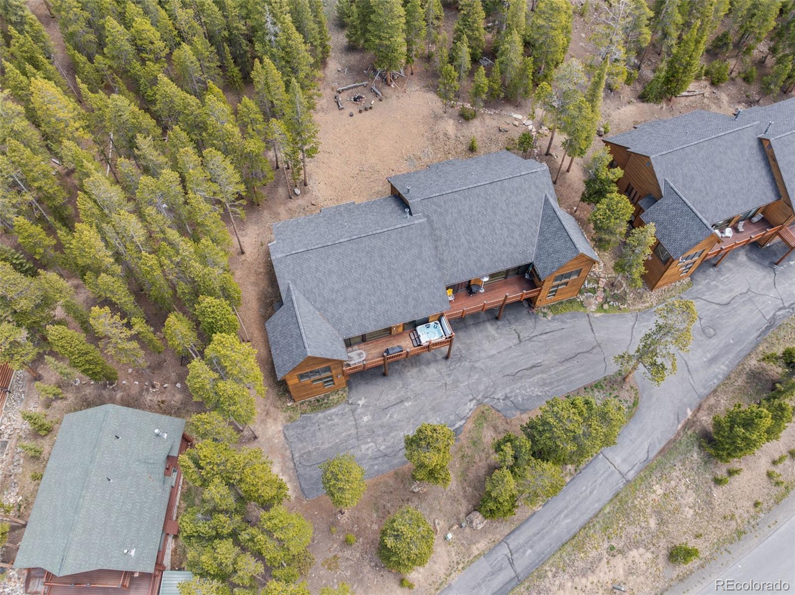 92 Emmett Lode Road, Unit B Breckenridge, CO 80424 - Photo 49 of 50 an aerial view of a house with a yard