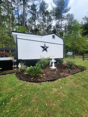 a view of a room with a bench and bench