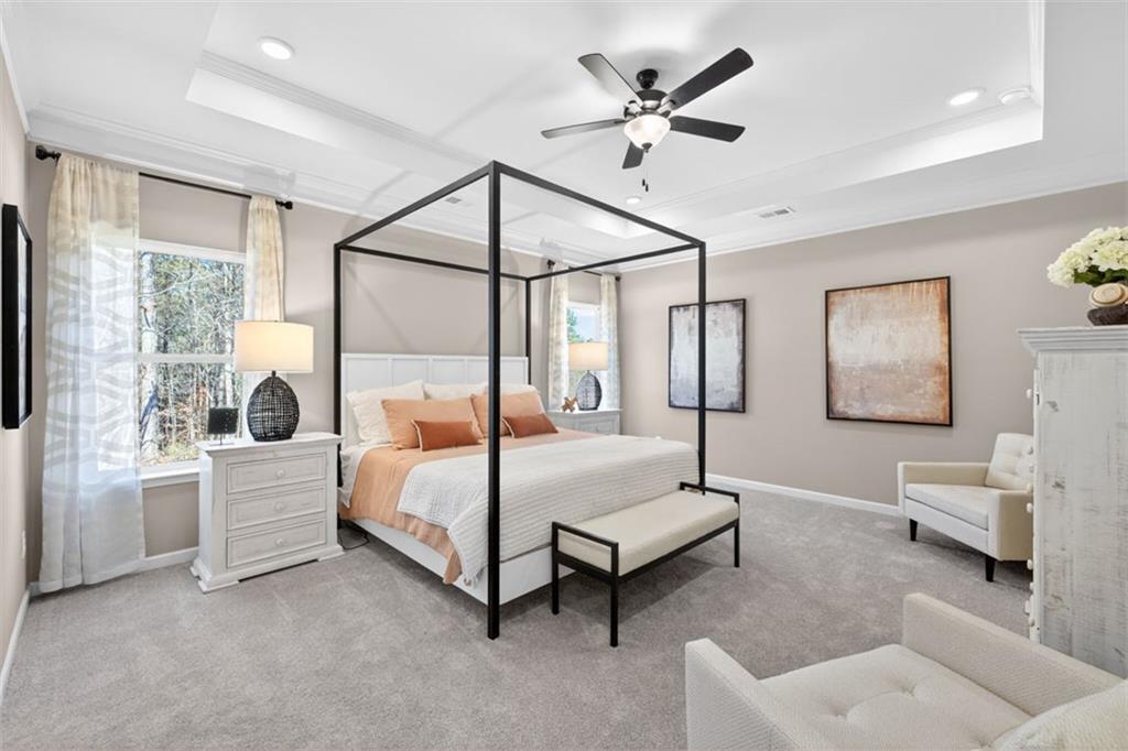 30 North Hvn Drive Rome, GA 30165 - Photo 29 of 38 a bedroom with a bed and a chandelier