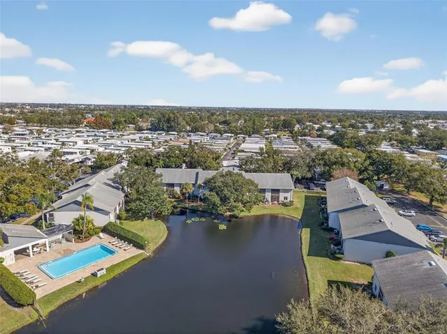 an aerial view of a house